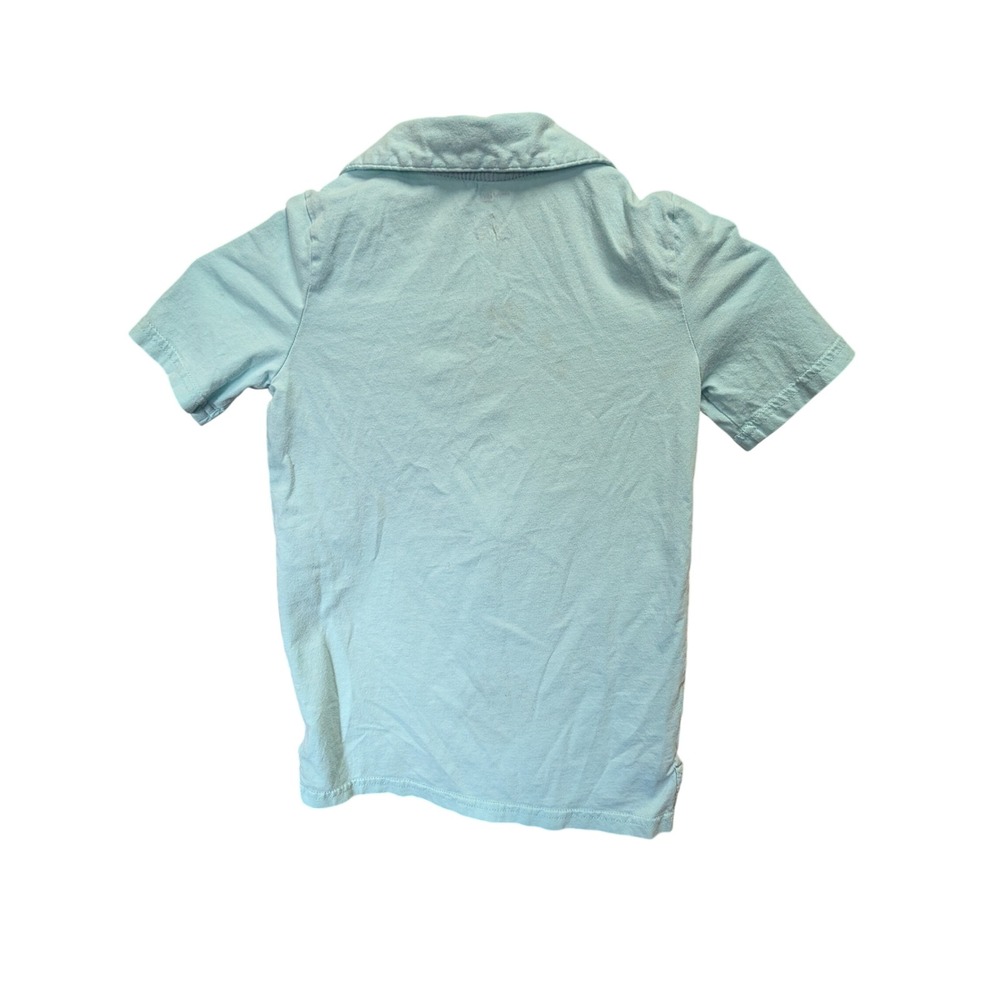Simple Joys by Carters Boys Blue Grey Striped Colorblock Polo Shirt Size 7 - Picture 3 of 3